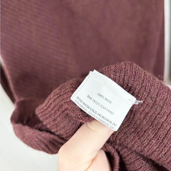 Eileen Fisher petite wool cardigan sweater brown open asymetrical MP - Picture 6 of 7